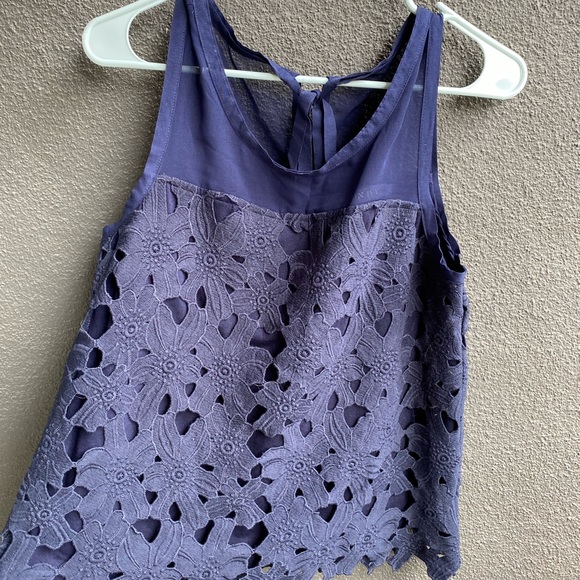 Navy lace top